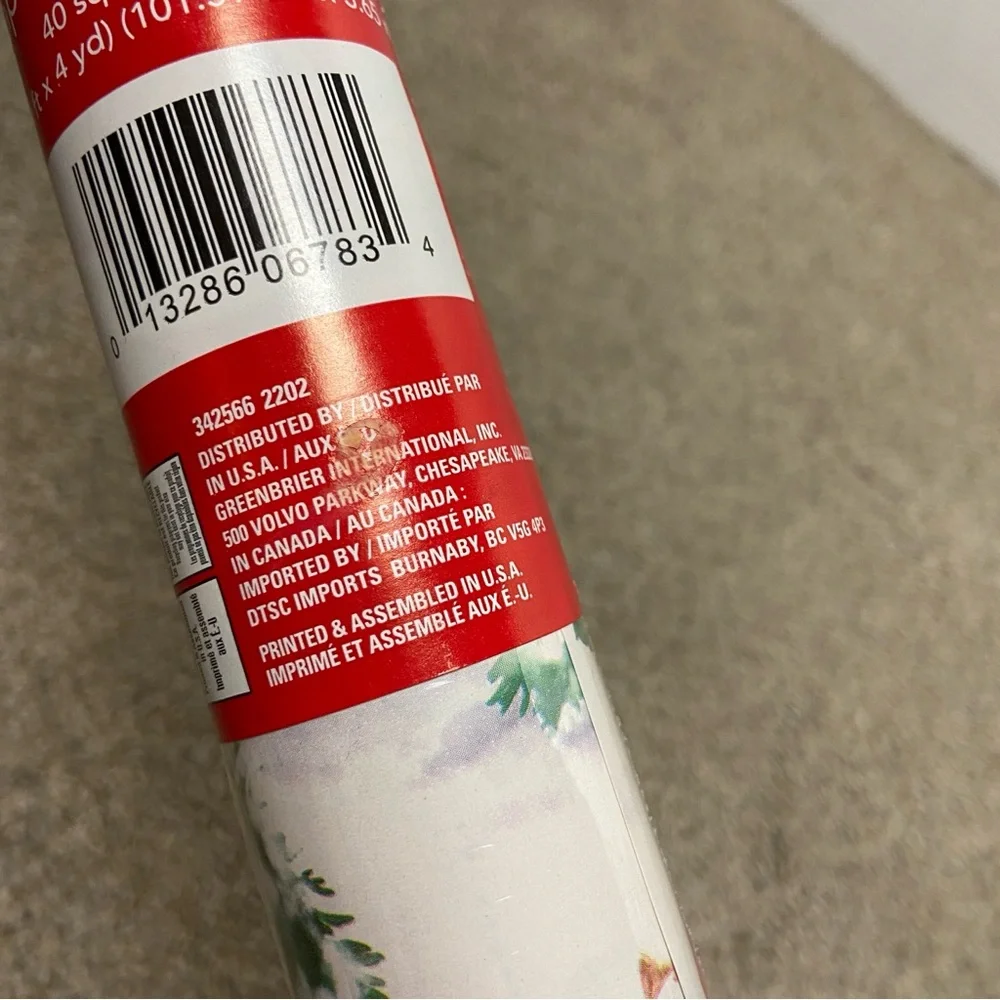 Vintage African‎ American Santa Claus Wrapping Paper 40sq ft, unopened.